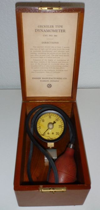 Rare Antique Vintage Pneumatic Dynamometer Geckeler 1930 ' S Prototype Medical photo