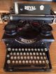 True Antique Royal Typewriter 10 Glass Keys Beveled Glass Side Panels C1919 Typewriters photo 6