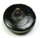Antique Black Glass Button Toy Rabbit Playing Drum W/ Carnival Luster - 11/16 