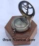Brass Push Button Direction Sundial Compass - Pocket Sundial Compass Gift Item. Compasses photo 2