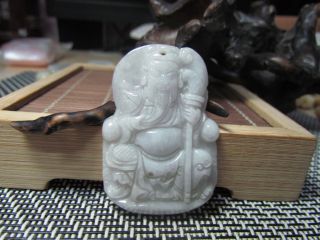 Chinese Hand - Carved Natural Jewelry Nobility Wearing Jade Pendants Guan Yu photo