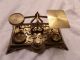 Vintage Balance Scale,  Made In England Includes 5 Weights Brass & Stamped, Scales photo 1