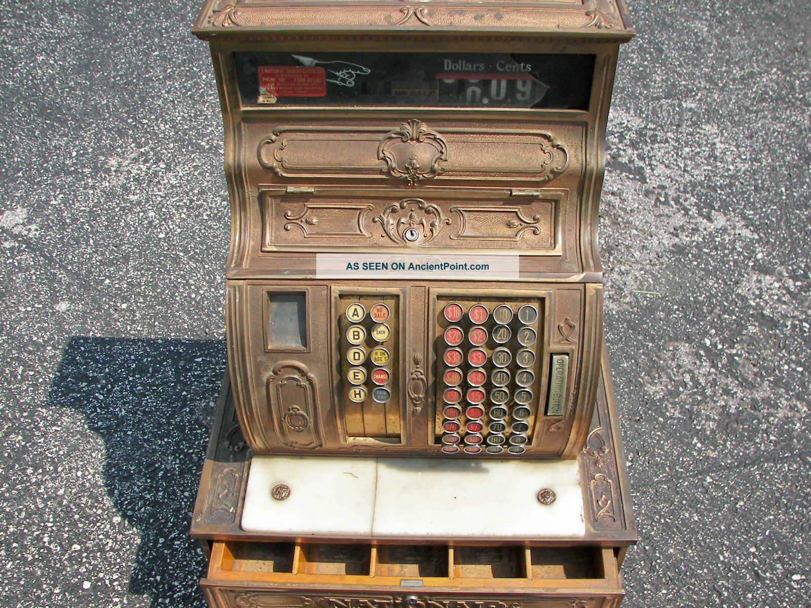 Antique National Brass Cash Register Model 1064 Needs Restore See Pic. Cash Register, Adding Machines photo