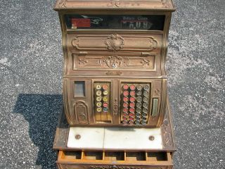 Antique National Brass Cash Register Model 1064 Needs Restore See Pic. photo
