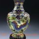 Chinese Handwork Brass Cloisonne Dragon & Phoenix Vase Vases photo 4