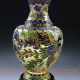 Chinese Handwork Brass Cloisonne Dragon & Phoenix Vase Vases photo 5
