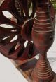 Antique Red Wooden Spinning Wheel Traditional Floor Tabletop Charkha India India photo 6