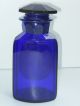 Cobalt Blue Apothecary Pharmacy Facet Crystal Glass Bottle - Ferr Sulfuric Bottles & Jars photo 4