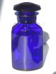 Cobalt Blue Apothecary Pharmacy Facet Crystal Glass Bottle - Ferr Sulfuric Bottles & Jars photo 7