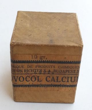 Antique Pharmaceutical Medicine Drug Novocol Calcium Box 1930s Budapest photo