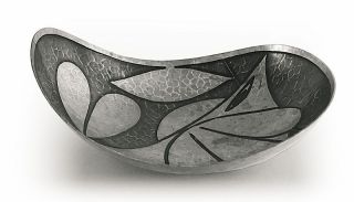 Art Deco Modernist Cubist Bowl Cup Fishes Scandinavian Silver Pl 1950 Start $5 photo