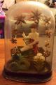 Rare Antique Victorian Glass Domed Diorama With Wax And Wired Figure British photo 1