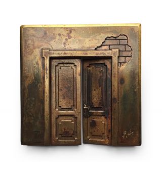 Anonym Surrealist Bronze Open Door Signed Start 5$ photo