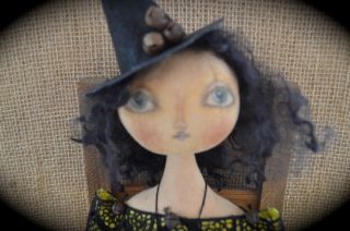 Primitive Folk Art Doll - Witch Selena Cheese Creek Primitives photo