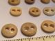 18 Antique Bone Underwear Buttons Civil War Reenactment 2 Hole Big Eyes Buttons photo 2