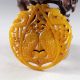 Antique Chinese Hand Carved Double Phenix Fish Design Jade Pendant A4109 Necklaces & Pendants photo 1