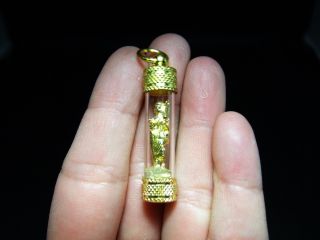 Thai Amulet Takrut Phra Sivalee,  Buddha Never Poor,  Gold Plated photo