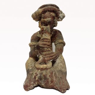 Jalisco Polychrome Ceramic Shaman Figure Precolumbian Terracotta Pottery Mayan photo