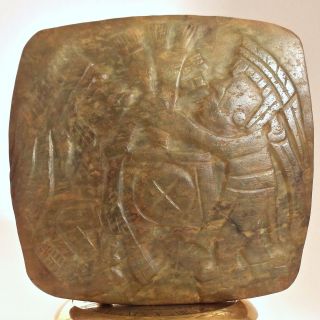 Aztec Carved Relief Stone Plaque Antique Pre Columbian Artifact Mayan Olmec photo