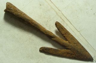 Rare Ancient Roman Weapon Javelin Arrowhead Swallowtail Bolt Head Spear Blade photo