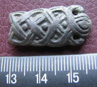 Authentic Ancient Artifact Viking Bronze Belt Mount W/ Source Vk 20 - 2r photo