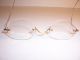 Antique Rimless Spectacles - Wire Frame - Gold Filled/plated Glasses - No Damage Optical photo 2