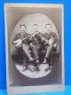 Cabinet Card Photo 3 Men With Musical Instruments Banjo Violin Tabourine 1800 ' S String photo 1