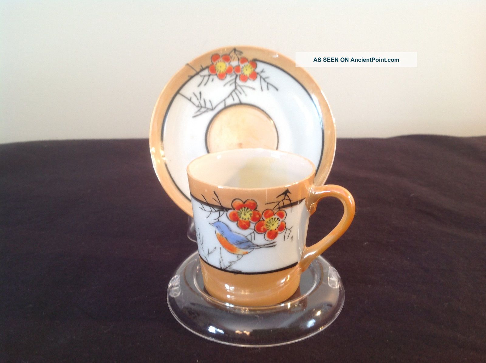 Antique Takito Hand Painted Lusterware Demitasse Cup And Saucer Cups & Saucers photo