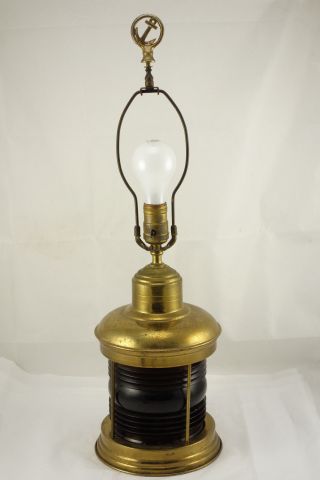 Vintage Mid Century Rubal Anchor Maritime Nautical Ship Lantern Table Lamp photo