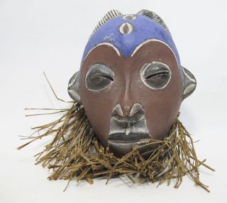 Antique African Tribal Art Punu/pende Tribe Figural Miniature Mask Sculpture Yqz photo