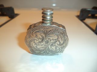 Unknown 800 Silver Carved Perfume Bottle Italy photo