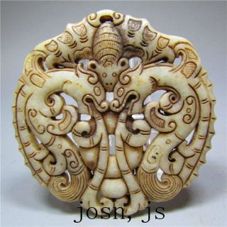 Chinese Antique Natural Jade Jadeite Culture Hand - Carved Waist Pendant Monster 6 photo