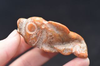 Old Chinese Neolithic Hongshan Jade Hand Carved Amulet Pendant 0277 photo