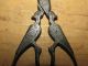 Very Rare Bird Decorated 18th C Pennsylvania German White Iron Sewing Scissors Primitives photo 4