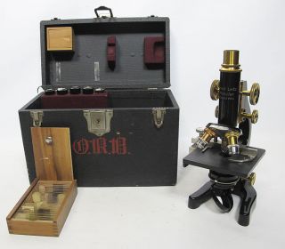 Vintage Ernst Leitz Wetzlar Optical Microscope/medical Lab Equipment W/ Case Yqz photo