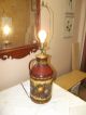 Antique Milk Jug Artist Painted & Signed Tibbetts Primitive Table Lamp Primitives photo 8