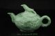 Chinese Old Handwork Carving Jadeite Flowers And Birds Porcelain Teapot Teapots photo 1