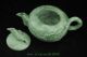 Chinese Old Handwork Carving Jadeite Flowers And Birds Porcelain Teapot Teapots photo 3