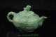 Chinese Old Handwork Carving Jadeite Flowers And Birds Porcelain Teapot Teapots photo 6