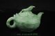 Chinese Old Handwork Carving Jadeite Flowers And Birds Porcelain Teapot Teapots photo 7