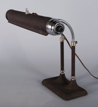 Art Deco Antique Machine Age Modernist Desk Lamp Sleek 1930s Industrial Design photo