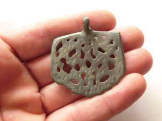 Medieval Openwork Bronze Amulet / Pendant - Wearable Artifact photo