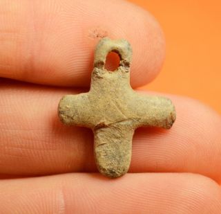Very Rare Viking Era Lead Cross - C 11th C Ad - Wearable Religious Artifact photo