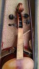 Vintage Stradivarius Copy Violin W/tiger Striping & W/wooden Coffin Case String photo 2