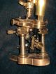 Massive C1900 Double Pillar Brass Natchet Paris Microscope W/micro Ruled Slide Microscopes & Lab Equipment photo 4