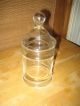 Antique Vintage Clear Glass Apothecary Jar Storage Candy With Lid Bottles & Jars photo 1