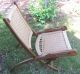 Mid Century Modern Vtg Hans Wegner? Woven Rope Wood Handles Folding Comfy Chair Mid-Century Modernism photo 1