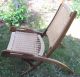 Mid Century Modern Vtg Hans Wegner? Woven Rope Wood Handles Folding Comfy Chair Mid-Century Modernism photo 2