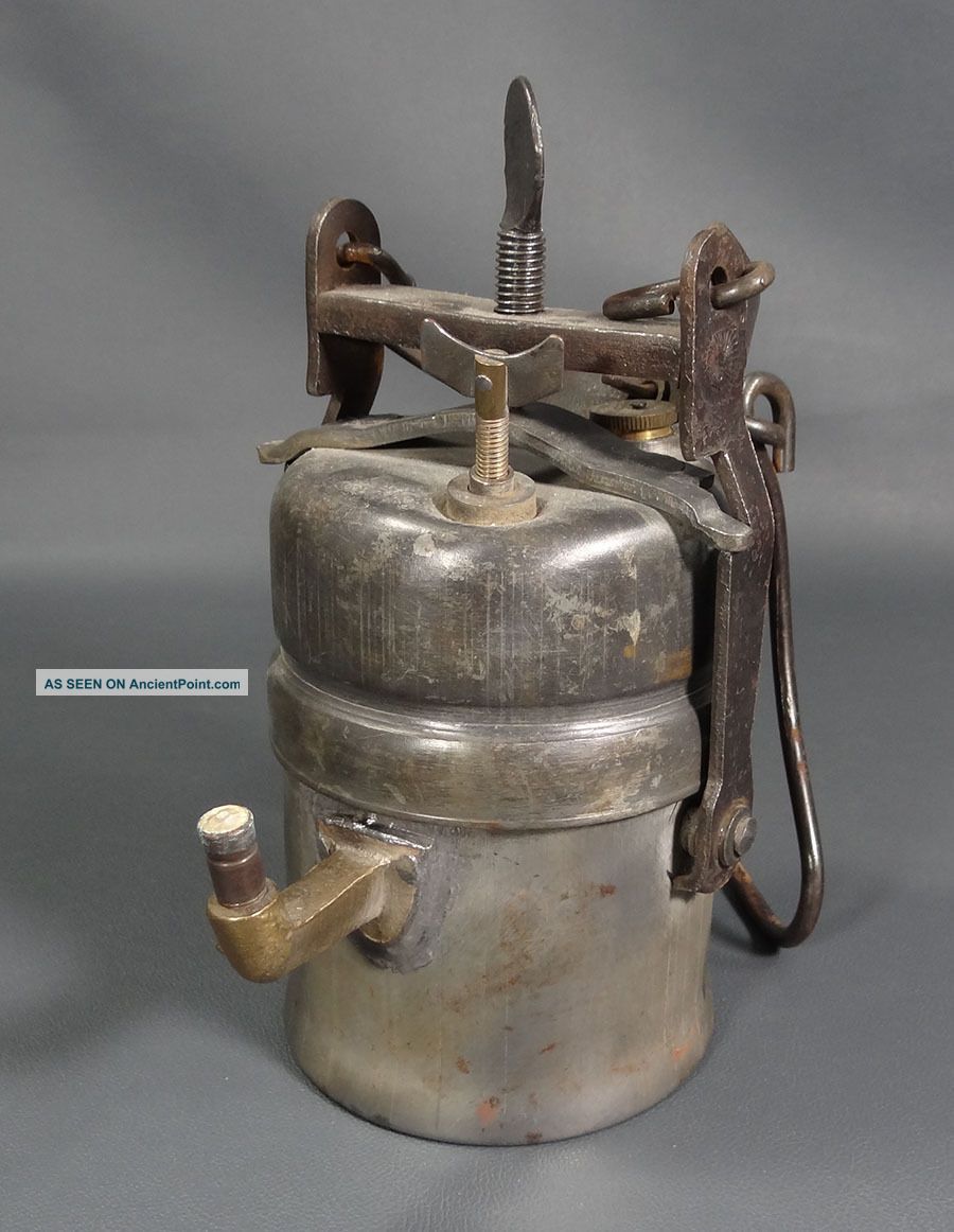 1900 ' S German Friemann&wolf Mining Miners Safety Lamp Frog Carbide Lantern Light Mining photo