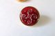 (1) Antique French Ruby Red Enamel Dore Button - Silver Pique Scroll Paillons Buttons photo 4
